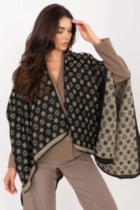 Poncho noir pour femme
