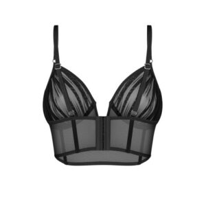 Aurorium top noir ou Blanc sculptant à col V