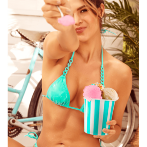 Bikini Turquoise Vinyle avec Chaînettes MAPALÉ