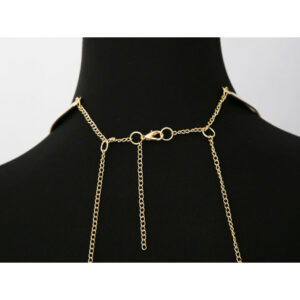 Bijou Tour de cou trois anneaux avec chaines de corps doré