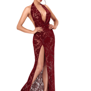 F424 Masquerade Robe longue dos nu